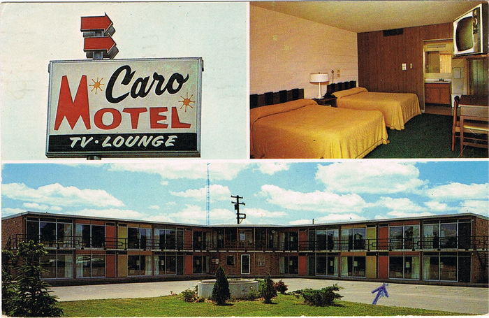 Caro Motel (Park Drive Inn) - Old Post Card